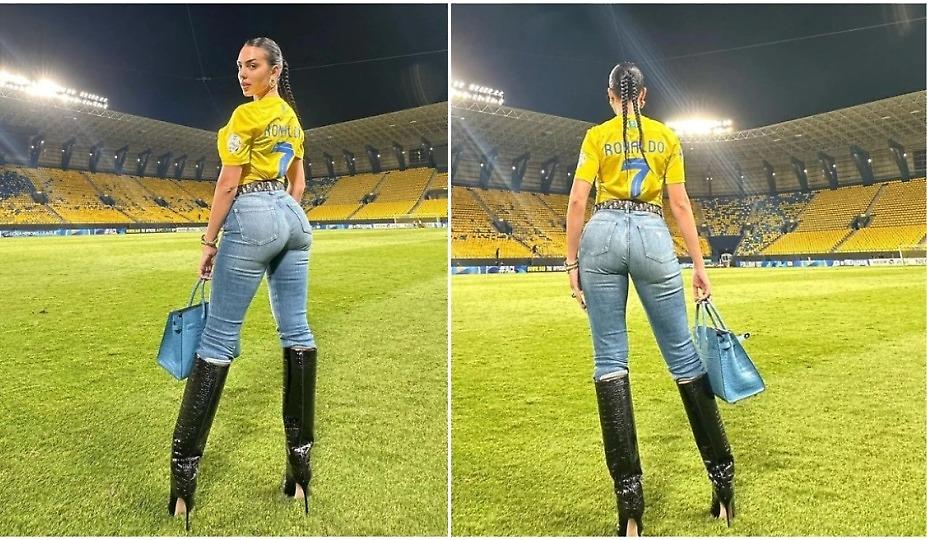 Η εκκεντρική εμφάνιση της Χεορχίνα στο ματς που έκανε… παπάδες ο Κριστιάνο