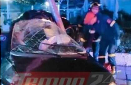 Τροχαίο δυστύχημα στην Πάτρα: Νεκρός 26χρονος που «καρφώθηκε» με ΙΧ σε κολώνα