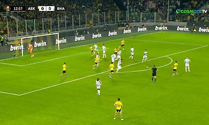 Πρώτη κρούση της ΑΕΚ στα «καρέ» της Μπράιτον με μονοκόμματο σουτ του Πινέδα