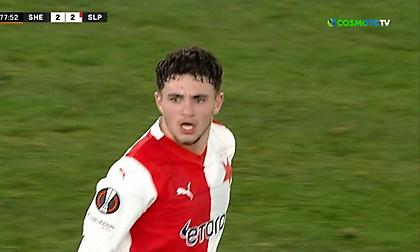 Τρομερό γκολ για τη Σλάβια Πράγας με απευθείας εκτέλεση φάουλ ο Χρήστος Ζαφείρης!