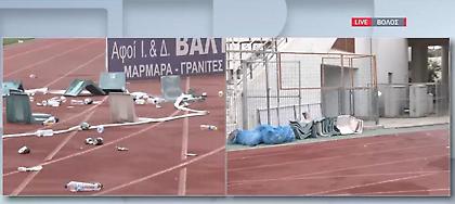 Τεράστιες οι ζημιές στο Πανθεσσαλικό - Η σημερινή εικόνα μετά τα επεισόδια (vid)