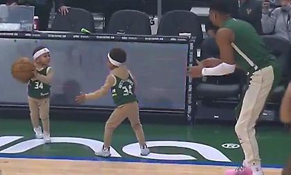 Υπέροχος Γιάννης, έκανε ζέσταμα με τους γιους του για το ματς με τους Πίστονς