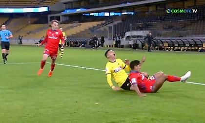 Το πέναλτι που ζήτησε η ΑΕΚ σε μαρκάρισμα του Κόμπα στον Πήλιο