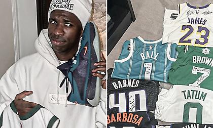 Ο Βινίσιους πήγε ΗΠΑ, είδε ΝΒΑ και μάζεψε φανέλες κορυφαίων παικτών με υπογραφές