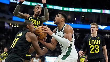 Έχασαν και από τους Τζαζ οι Μπακς, παρά το τριπλ νταμπλ του Γιάννη-Αποδοκιμασίες από το κοινό