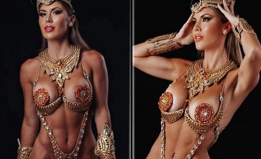 Σχεδόν γυμνή η σύντροφος του Λισάντρο Μαρτίνες σε καρναβάλι της Αργεντινής