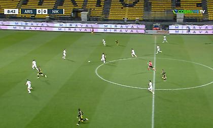 Κρεσέντο χαμένων ευκαιριών από τον Μορόν στο πρώτο τέταρτο του αγώνα Άρης-Νίκη Βόλου