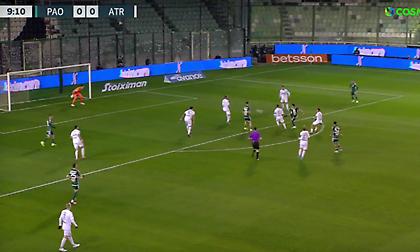 Άγγιξε το γκολ με το «καλησπέρα» στα πράσινα ο Μπακασέτας - Το δοκάρι σταμάτησε την οβίδα του 30χρονου!