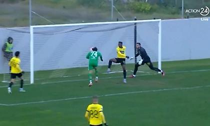 Το γκολ του Τσιριγώτη που έβαλε μπροστά τον Λεβαδειακό επί της ΑΕΚ Β