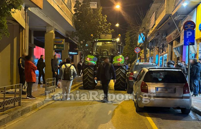 Λαμία: Τρελή πορεία για τρακτέρ στο κέντρο της πόλης