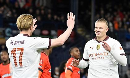 Η Σίτι προηγήθηκε 4-2 στο Λούτον με τέσσερις ασίστ του Ντε Μπρόινε για ισάριθμα γκολ του ιστορικού Χάαλαντ!