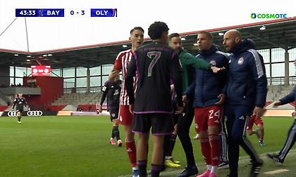 Σύρραξη μπροστά από τον πάγκο του Ολυμπιακού - Αποβλήθηκε ο Σωτήρης Συλαϊδόπουλος!