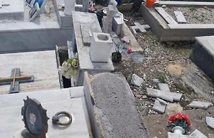 Ανεμοστρόβιλος «σάρωσε» τα πάντα στο κοιμητήριο της Γαστούνης – Σηκωσε μέχρι και τις πλάκες από τα μνήματα