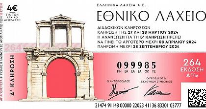 Διαθέσιμοι οι λαχνοί της νέας έκδοσης του Εθνικού Λαχείου με εγγυημένο έπαθλο 1 εκατ. ευρώ