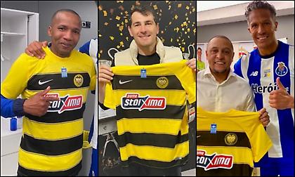 Ρομπέρτο Κάρλος, Κασίγιας και Ασουνσάο ποζάρουν χαμογελαστοί με την επετειακή φανέλα της ΑΕΚ!