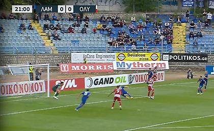 «Γονάτισε» με προσποίηση τον Παπαδόπουλο και άνοιξε το σκορ ο Γιόβετιτς