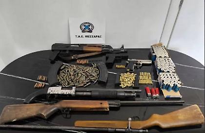 Ηράκλειο: Σύλληψη 25χρονου για όπλα και άσκοπους πυροβολισμούς - Βρέθηκαν Kalashnikov, κυνηγετικά, αεροβόλο και φυσίγγια