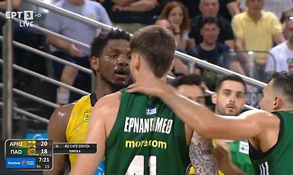 Ένταση, κοκορομαχίες, τεχνικές ποινές και trash talking στο 1ο ημίχρονο του Άρης-Παναθηναϊκός!