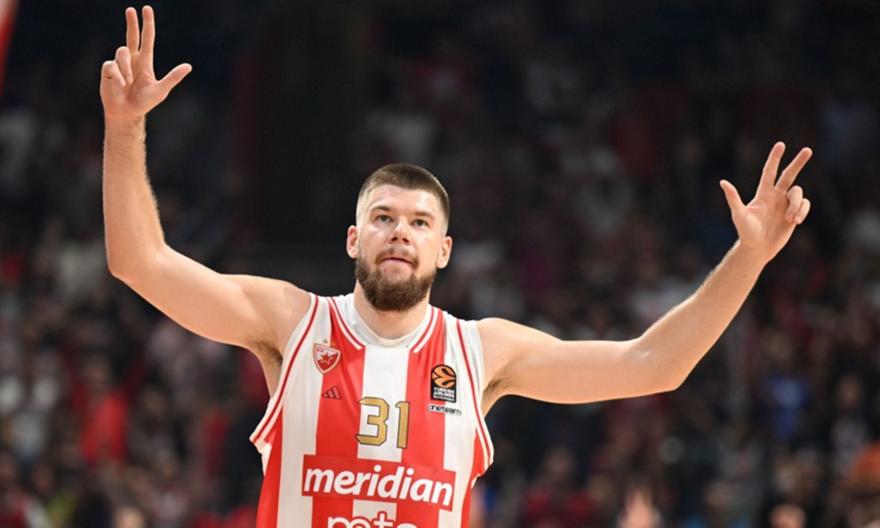 Euroleague: Ανανέωσε για άλλα δύο χρόνια με τον Ερυθρό Αστέρα ο Γκεντράιτις