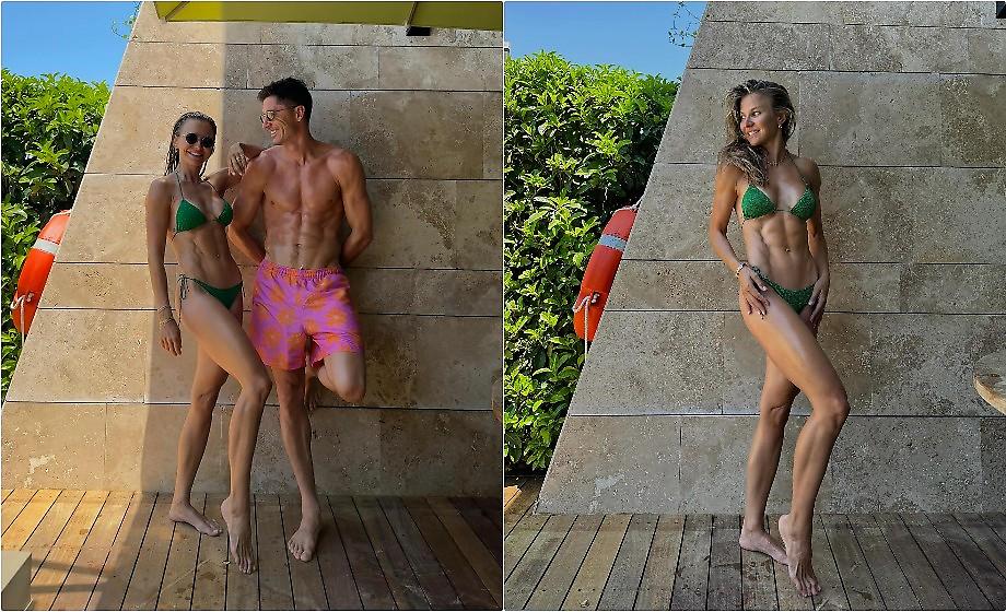 Σε τρομερή φόρμα το ζεύγος Λεβαντόφσκι, φλεξάρουν κοιλιακούς με μαγιό