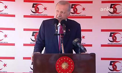 Προκλητικός Ερντογάν από τα κατεχόμενα: «Δεν είναι δυνατή η ομοσπονδιακή λύση στην Κύπρο»