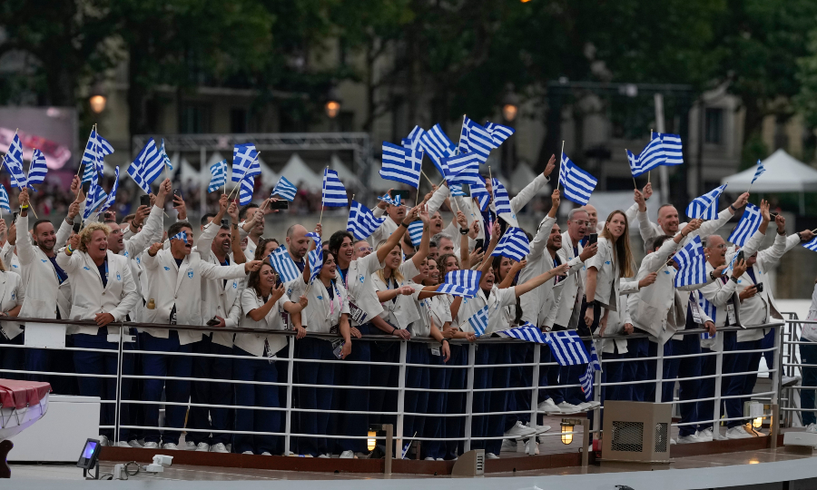 Η είσοδος της ελληνικής αποστολής στην Τελετή Έναρξης των Ολυμπιακών Αγώνων