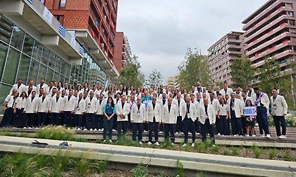 Η ομαδική φωτογραφία της ελληνικής αποστολής πριν την τελετή έναρξης των Ολυμπιακών Αγώνων