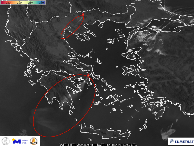 Copernicus: Δορυφόρος κατέγραψε την τεράστια έκταση της φωτιάς στη βορειοανατολική Αττική