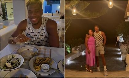 Σε ελληνική ταβέρνα το ζεύγος Αντετοκούνμπο