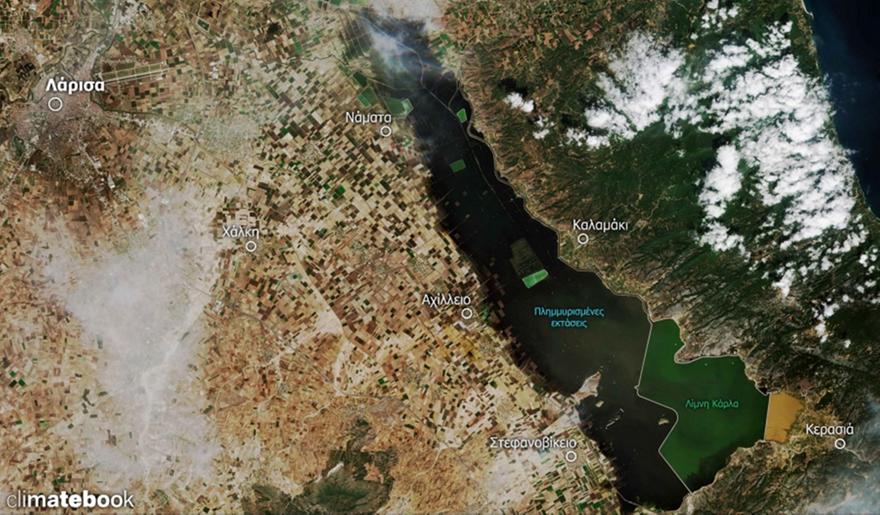 Λίμνη Κάρλα: Πλημμυρισμένο παραμένει ένα μικρό τμήμα