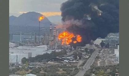 Φωτιά στις εγκαταστάσεις της Motor Oil στους Αγίους Θεοδώρους