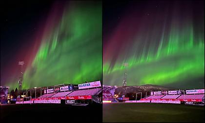 Μαγικό: To Βόρειο Σέλας «αγκάλιασε» το γήπεδο της Τρόμσο