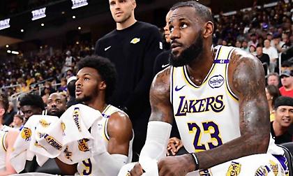 Γράφτηκε ιστορία στο ΝΒΑ: Λεμπρόν και Μπρόνι μαζί στο παρκέ για πρώτη φορά