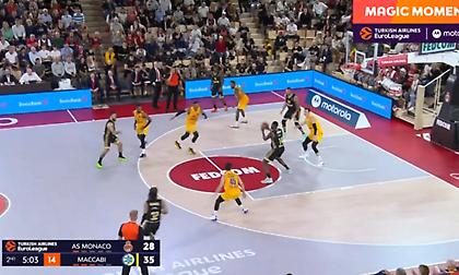 Απίθανο καλάθι της Μονακό με δύο no-look πάσες από Τζέιμς και Ζαϊτέ!