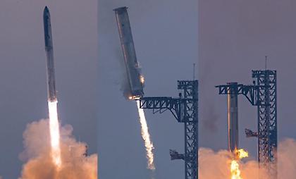 Εικόνες επιστημονικής φαντασίας στο «σήμερα»: Η προσγείωση του πυραύλου τη SpaceX - Πώς τον έπιασαν οι «τσιμπίδες»