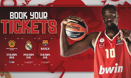 Ολυμπιακός: Ξεκινά την Παρασκευή η διάθεση εισιτηρίων για Παναθηναϊκό, Ρεάλ και Μπαρτσελόνα