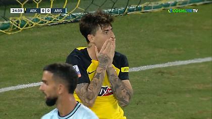 Τεράστια χαμένη ευκαιρία για την ΑΕΚ, δεν κατάφερε να σκοράρει δις από κοντά ο Ρότα