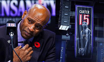 Συγκίνηση: Οι Ράπτορς απέσυραν το «15» του Βινς Κάρτερ κι εκείνος βούρκωσε