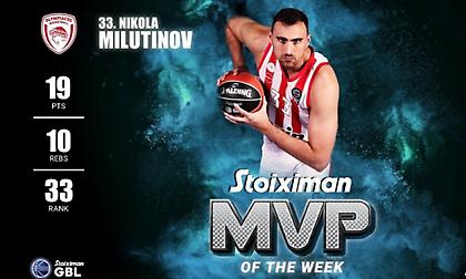 MVP της 6ης αγωνιστικής στην Stoiximan GBL ο Μιλουτίνοφ