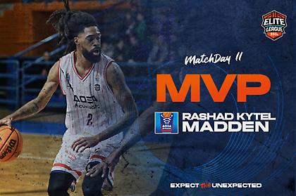 Elite League: MVP της ενδέκατης αγωνιστικής ο Μάντεν