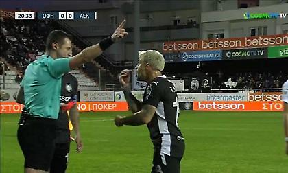 Με 10 από νωρίς ο ΟΦΗ κόντρα στην ΑΕΚ: Αποβλήθηκε ο Νους για χτύπημα στον Οντουμπάτζο