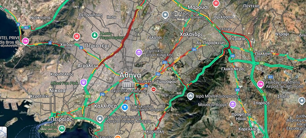 Στο κόκκινο αυτή την ώρα Κηφισίας, Κηφισός και Κατεχάκη