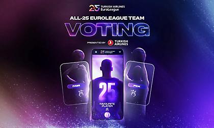 Ευρωλίγκα: Άνοιξε η ψηφοφορία για την κορυφαία ομάδα των 25 ετών