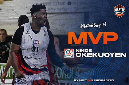 Elite League: MVP της 13ης αγωνιστικής ο Οκεκουόγεν