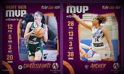 Κορυφαίες της 11ης αγωνιστικής της Α1 μπάσκετ γυναικών Αρτσερ, Χατζηλεοντή