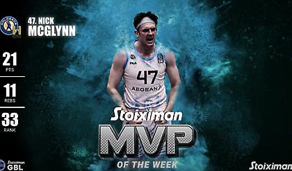 Stoiximan GBL: MVP της 13ης αγωνιστικής ο ΜακΓκλιν του Κολοσσού