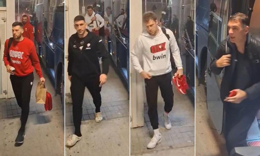 Ολυμπιακός: Η άφιξη της ομάδας στο ΟΑΚΑ για το ντέρμπι με τον Παναθηναϊκό