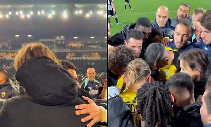 Πανηγύρισε με την ψυχή του τη νίκη επί του ΠΑΟΚ ο Αλμέιδα - Ένα κουβάρι γύρω του παίκτες και επιτελείο της ΑΕΚ