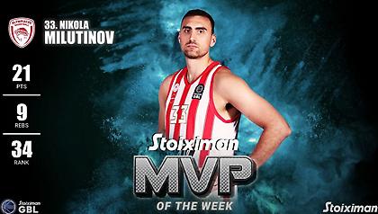 Stoiximan GBL: MVP για τρίτη φορά ο Μιλουτίνοφ