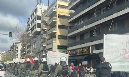 Μποτιλιάρισμα στην Κηφισίας λόγω πορείας υπέρ της Παλαιστίνης